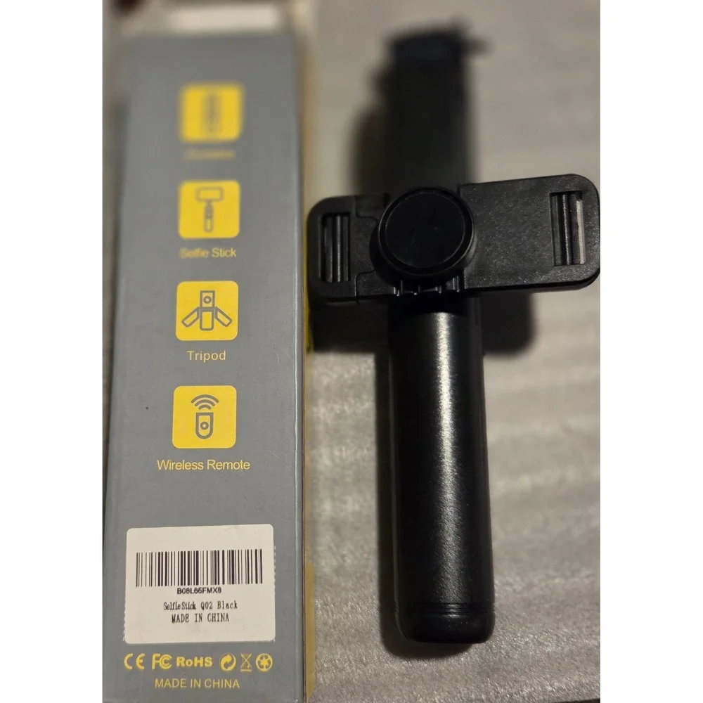 SelfieShow Q02 Black Selfie Stick Tripod with Wireless Bluetooth Remote Shutter